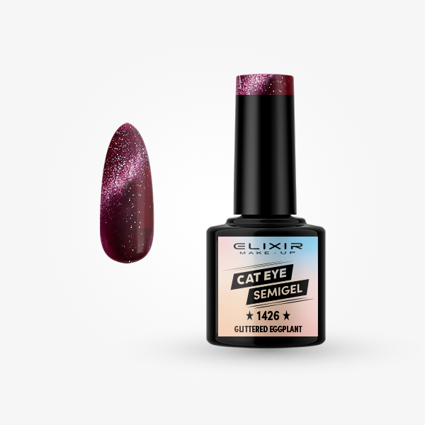 SemiGel ELIXIR #1426 glittered eggplant